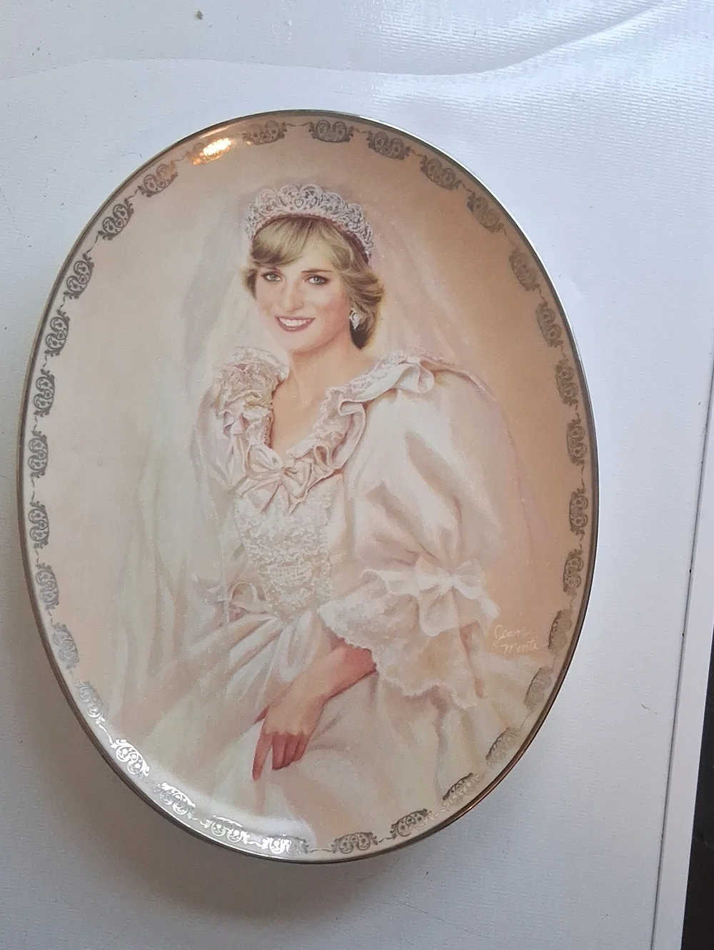 Collector's Decorative Porcelain Plate in Soft Pink Cream